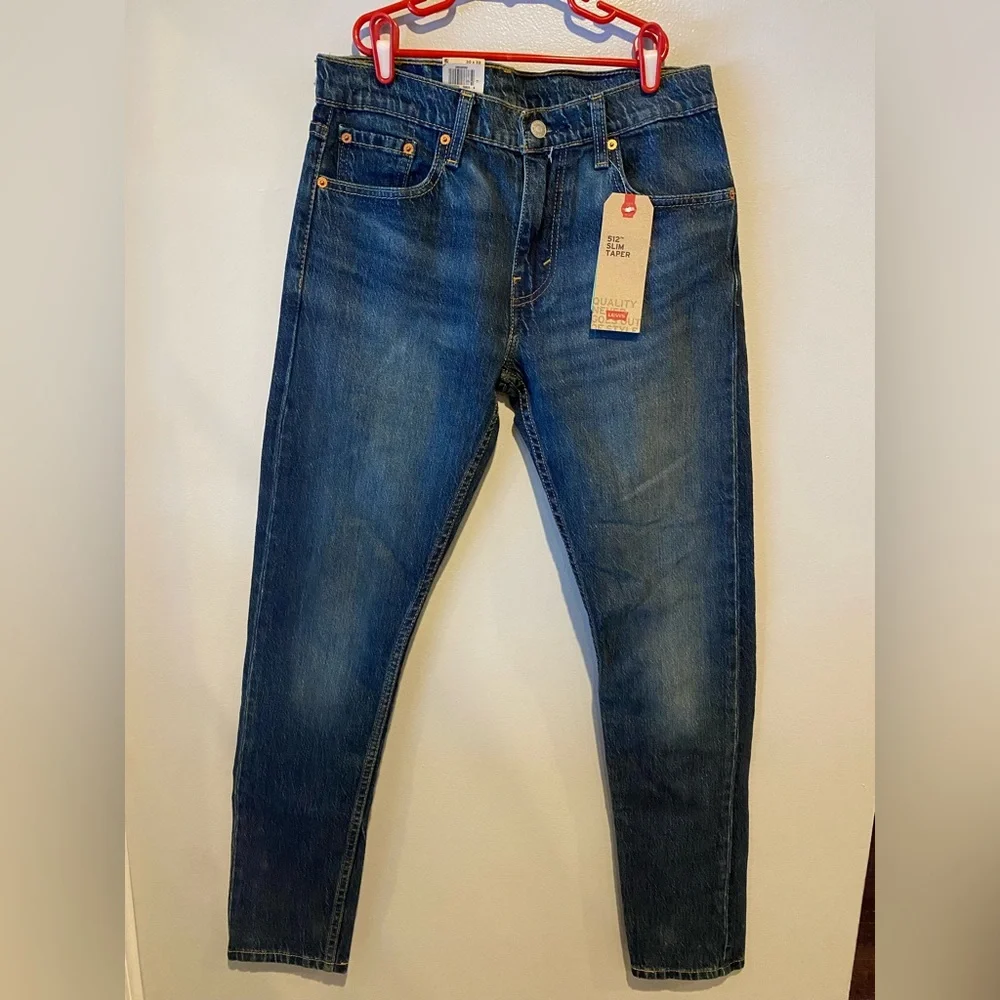 Levis 512 Jeans Mens 30x32 Blue Slim Fit Tapered Leg Denim Pants Stretch NWT - Picture 2 of 15